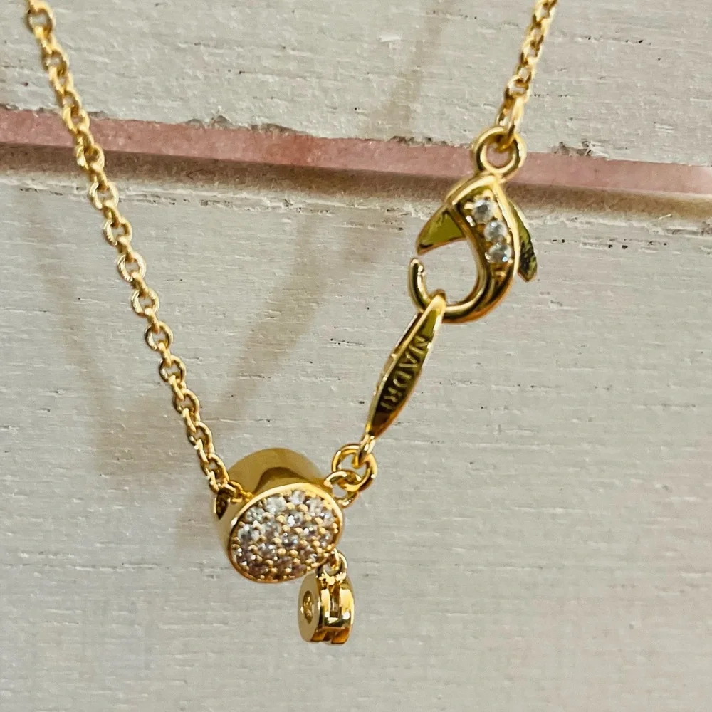 Sparkle Encrusted Circle Jeweled Pendant  18K Plated Necklace - Picture 5 of 6